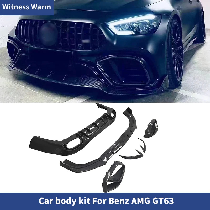 

For Mercedes Benz AMG GT63 GT63S 4-Door 2019-2023 Carbon Fiber Front Lip Air Vents Rear Diffuser Bumper Body Kit Spoiler