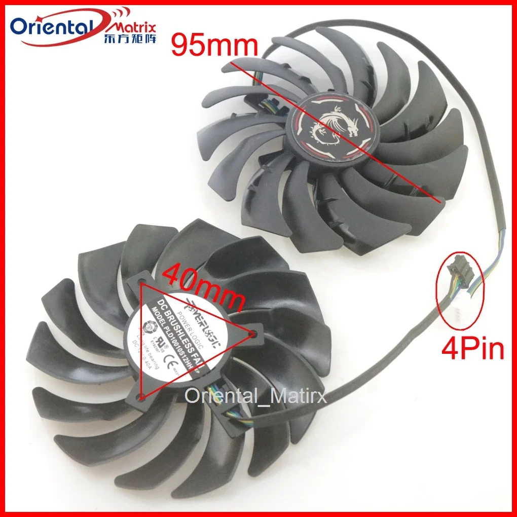 PLD10010S12HH PLD10010B12HH 12V 0.40A 4Pin For MSI RX6600XT RX6700XT GAMING X Video Graphics Card Cooler Cooling Fan