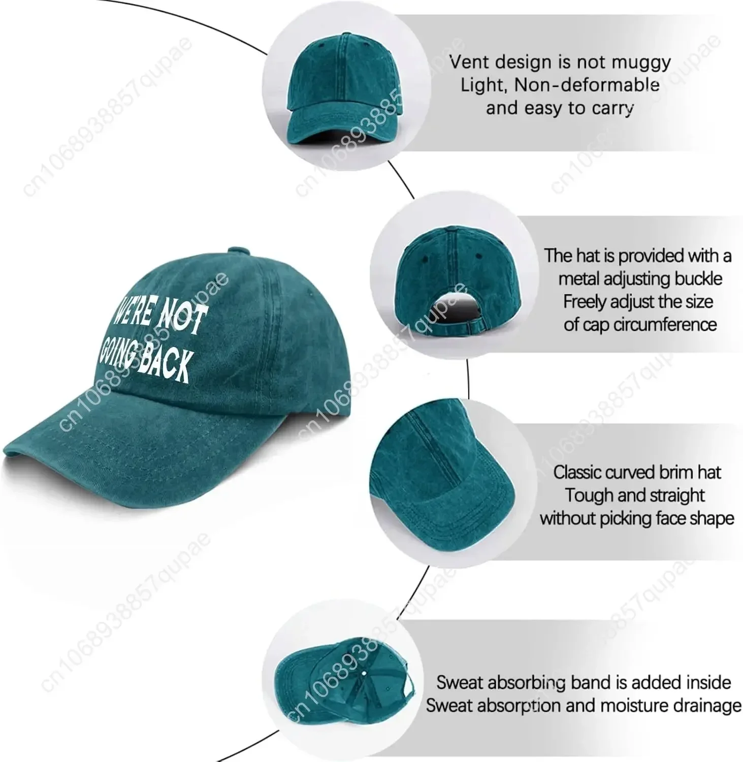 We're not Going Back hat for Women with Design Golf hat for Men Cycling Cap Retro for Writer
