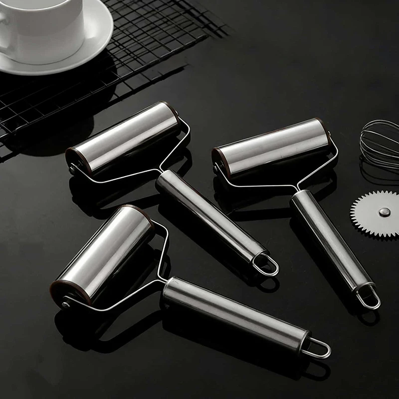 Stainless Steel Double Head Rolling Pin Non-stick Dough Pastry Roller Kitchen Dumplings Machine Noodles Pizza Pies Baking Tools