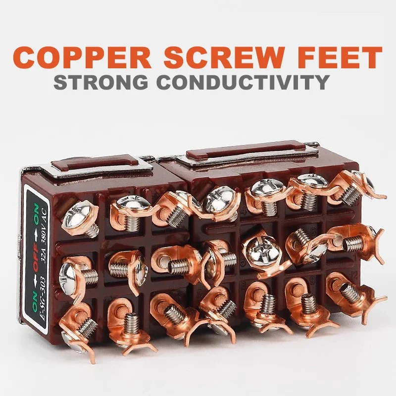 Self-Lock Rocker Switch Toggle Switch Brass Screw 32A 250VAC E-SG High Current Power Button Switch