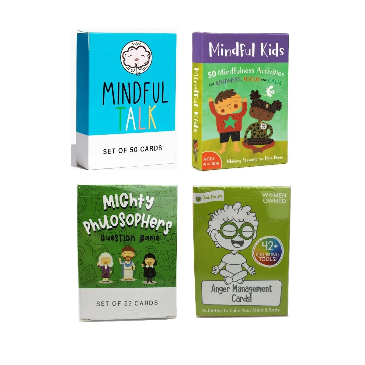 Mindfulness Game for Kids - 50 Mindfulness Activities for Kindness, Focus and Calm Mindful Talk Cards for Children and Parents C