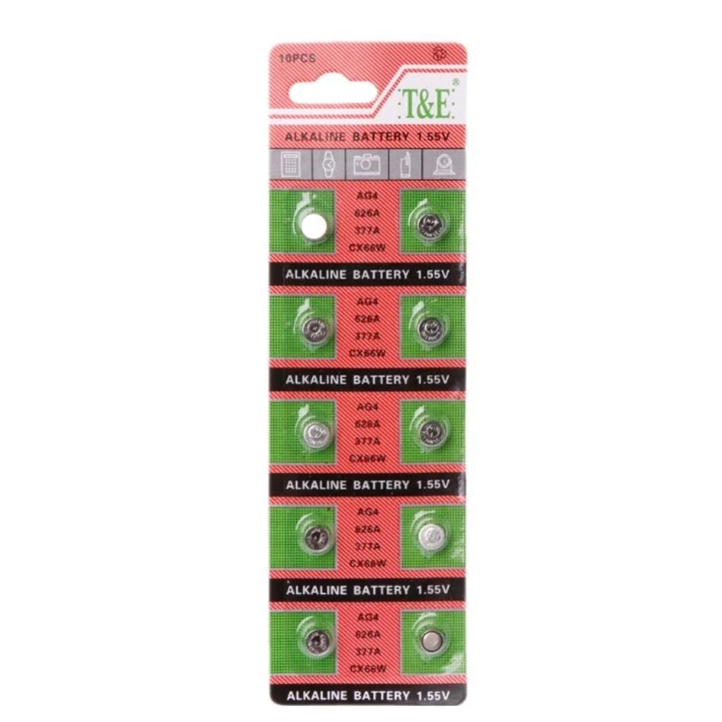 2023 New 10 Pcs Alkaline Button Cell Batteries SR626SW 377 LR626 AG4 1.5V Watch