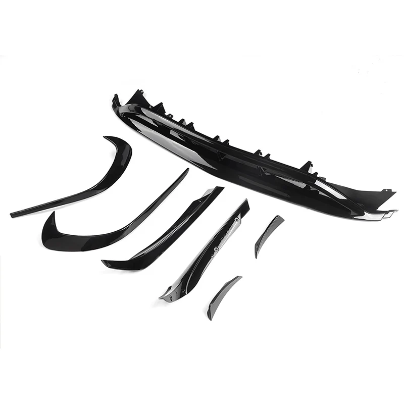 Rijzende Gloss Black Voorbumper Lip Spoiler Splitters Canards Ventilatieopeningen 7 Stuks Voor Benz W176 A200 A250 A45 AMG Hatchback Sport 13-18
