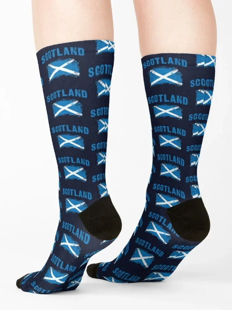 Scotland vintage, Flag and crest, for men and women Socks winter thermal custom sports compression cycling Socks For Girls Men's