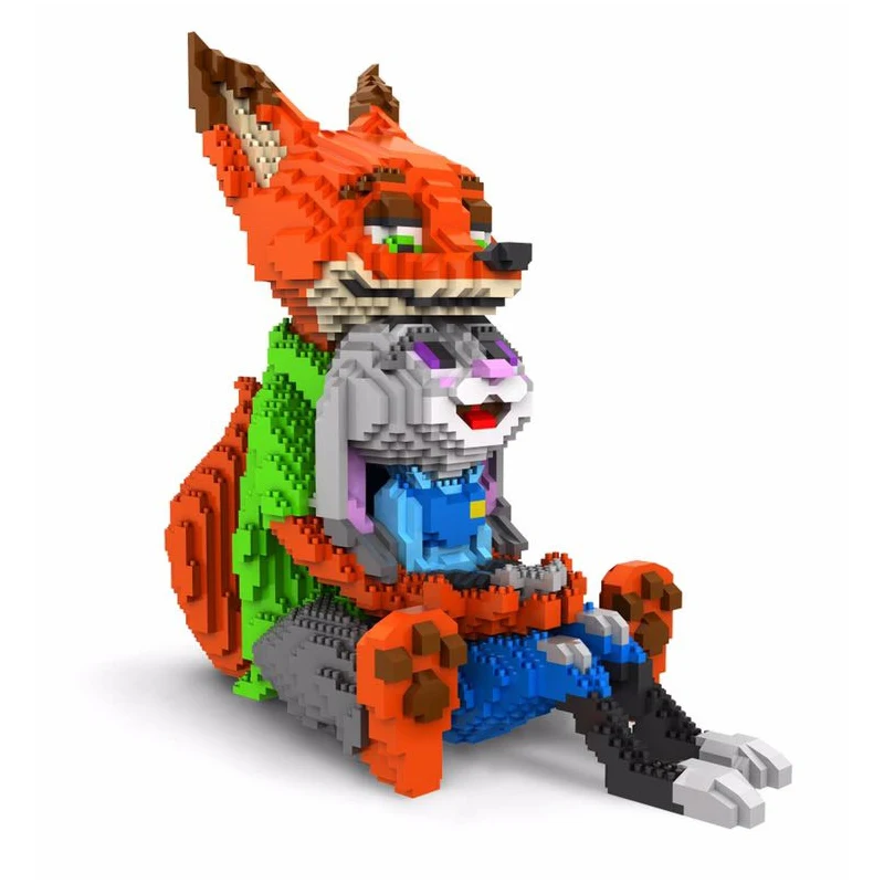 Zootopia Nick Judy Micro Building Blocks Lovely Nick Assembly 3D Model Mini Brick Figure Toy For Christmas Gift