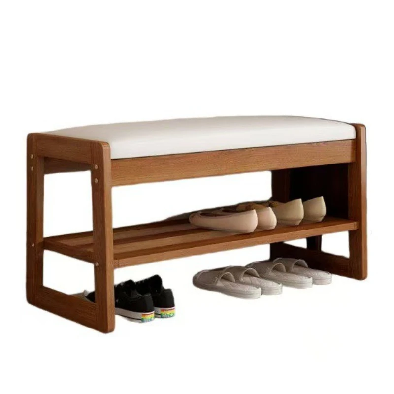 

Solid wood shoe change stool household home soft bag long porch change door can sit cabinet