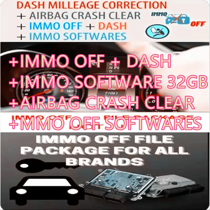 

IMMO OFF + DASH + IMMO SOFTWARE 32 ГБ + AIRBAG CRASH CLEAR + MMO OFF SOFTWARES FILE PACKAGE Immo Airbag DASH MILLEAGE CORRECTION