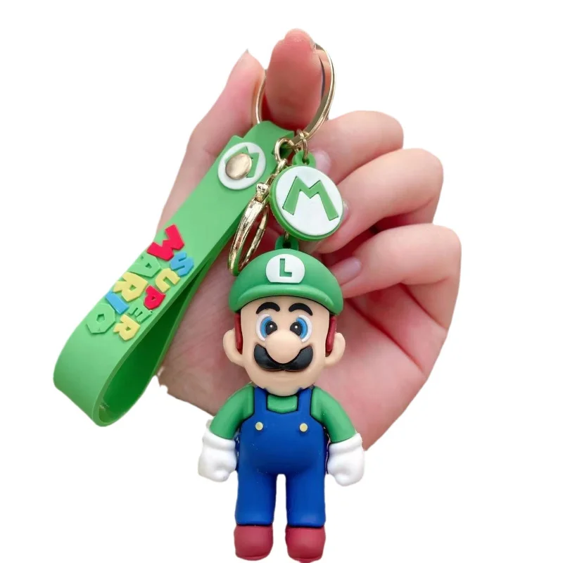 سوبر ماريو ثلاثية الأبعاد سلسلة مفاتيح من الكرتون ماريو بروس لويجي العلجوم يوشي العربة عمل نموذج لجسم بولي كلوريد الفينيل حقيبة بنقوش كرتونية دمية قلادة اللعب الهدايا