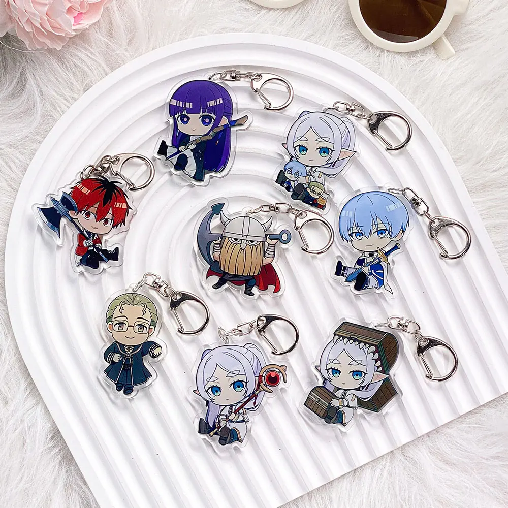 1/8 Piezas de Llavero Acrílico de Anime Frieren: Beyond Journey's End, Accesorios para Bolsos, Colgante para Mochila, Porta Llaves, Regalos para Amigos