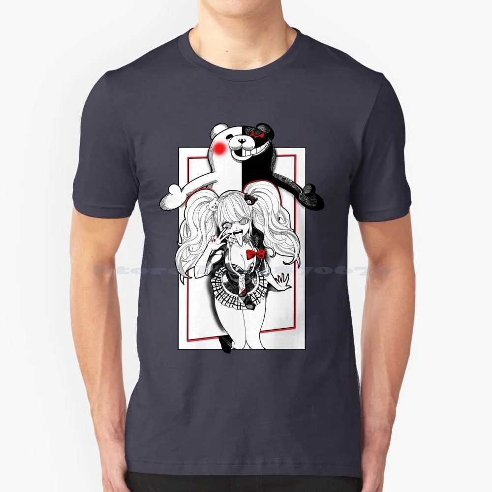 Danganronpa Junko Monokuma T Shirt 100% Cotton Tee Danganronpa Junko Monokuma Anime