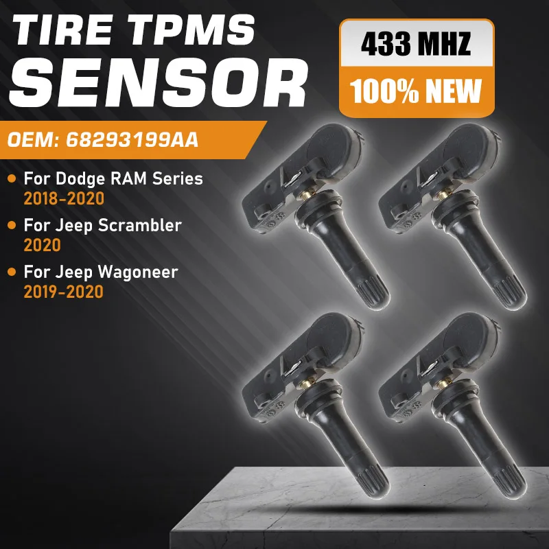 

1/4PCS Car TPMS For Dodge RAM 1500 2500 2018-2020 Jeep Wagoneer 3 2019-2020 Tire Pressure Monitor Sensor Jeep Scrambler 2020
