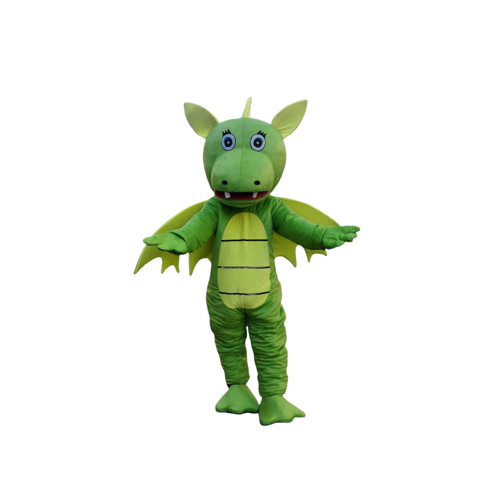 التنين الأخضر زي التميمة ديناصور دينو مخصص بدلة فاخرة أنيمي تأثيري عدة mascotte موضوع فستان بتصميم حالم كرنفال 1603