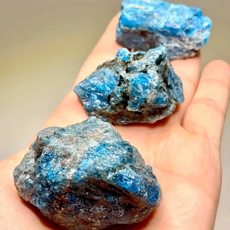 100g/200g Raw Blue Apatite Crystal Natural Crystal Rough Stone For Aquarium Decor