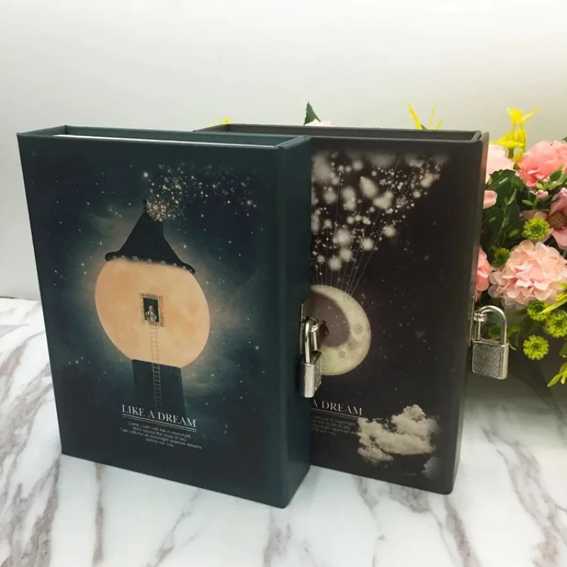 Notebook"like Dream"diary Book Cute Function Planner Log Book Diary Stationery Gift Box Packag New Creative Color Page with Lock