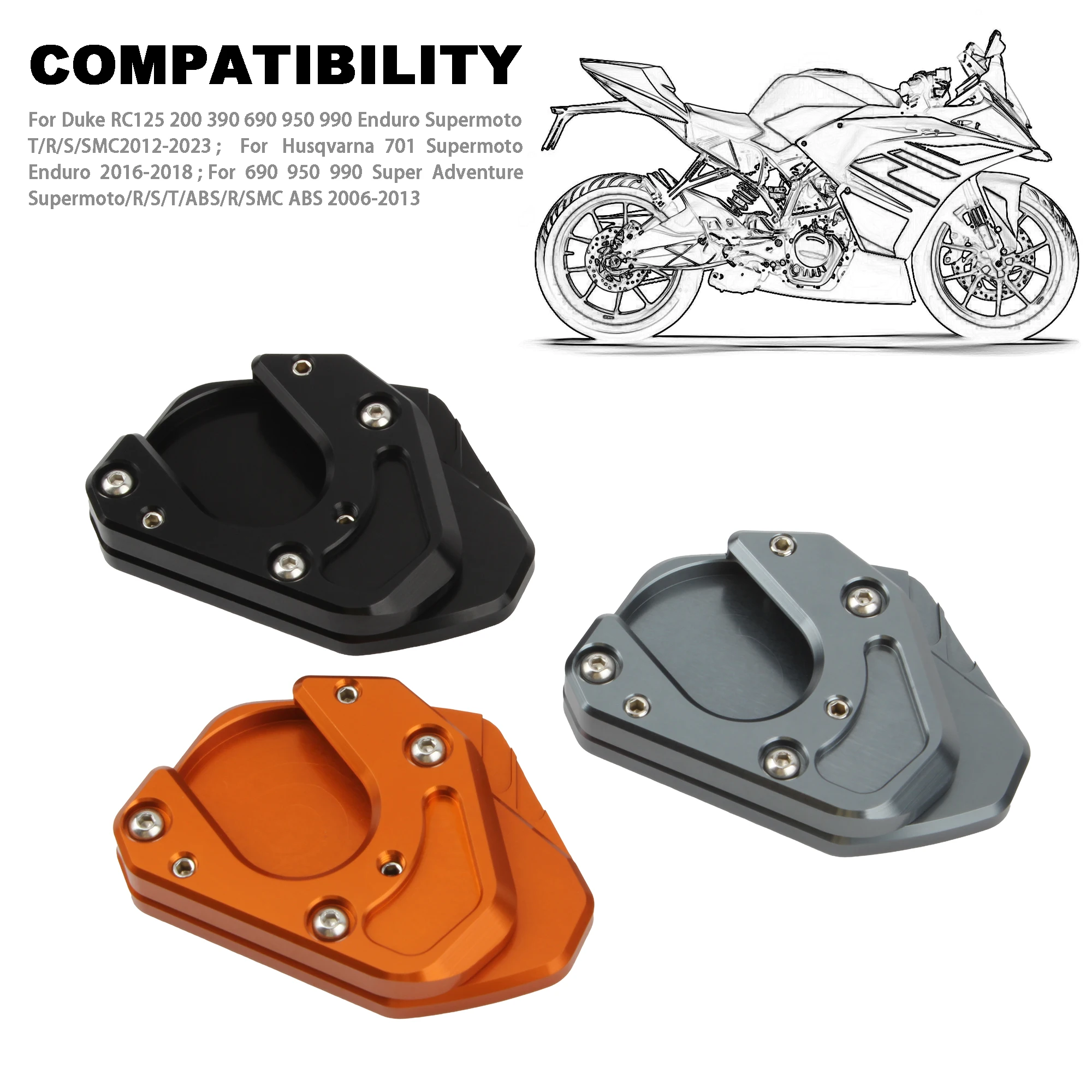 

Для KTM Duke 125 200 390 690 SMC подставка для мотоцикла, подставка, боковая подставка, увеличитель, алюминиевые аксессуары с ЧПУ