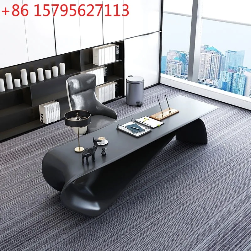 

Painted boss desk combination large class desk simple light luxury study table designer special-shaped president supervisor