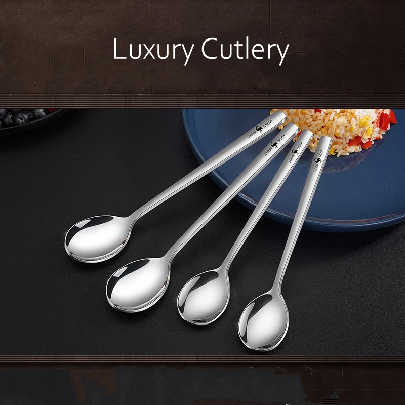 LFGB Certificate 316 Stainless Steel Spoon Luxury Soup Ladle Tableware Dinnerware Cutlery Family Kitchen Banquet Accessories