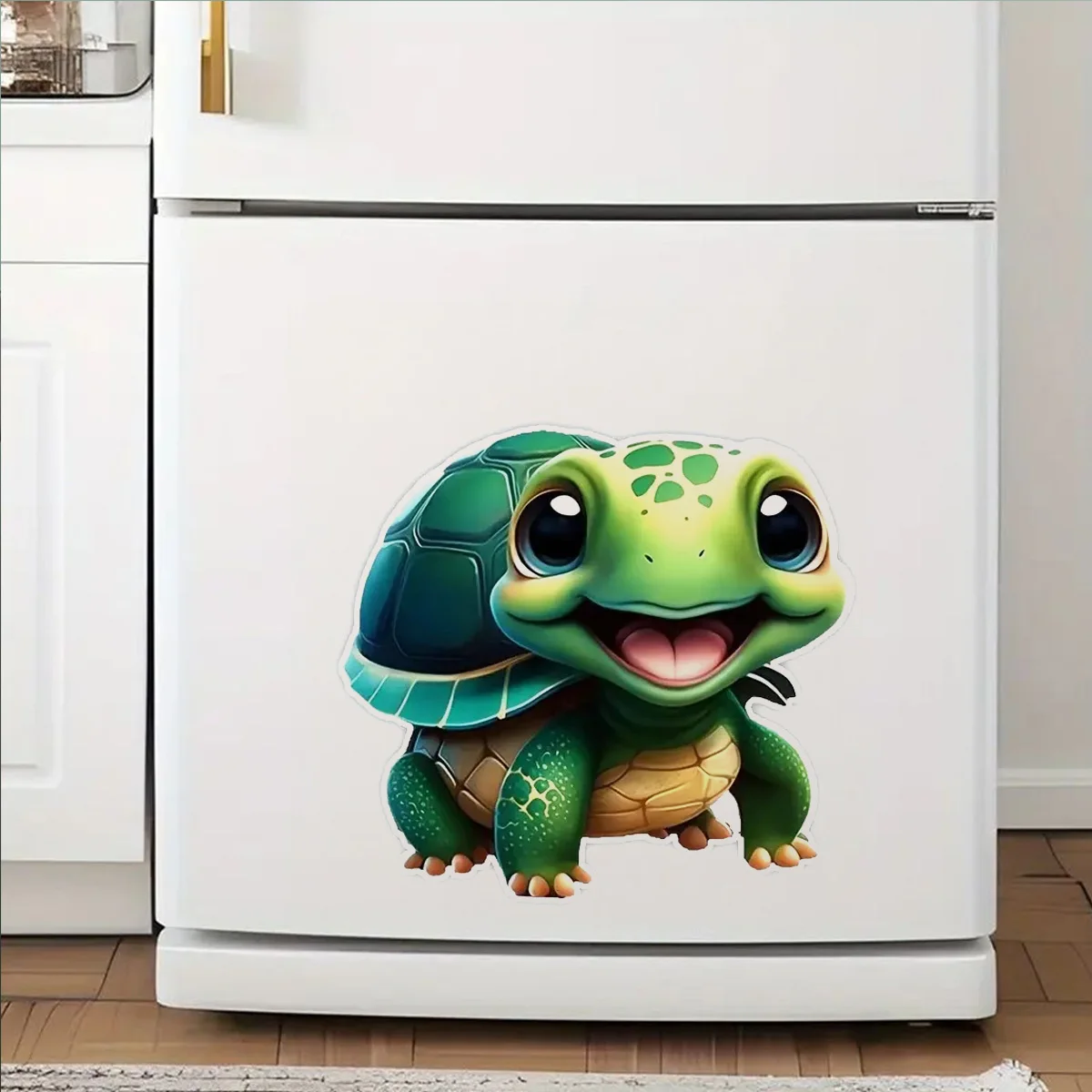 

Cute Cartoon Turtle Wall Decal for Living Room Decoration Easy to Beautify Your Home, Used for Toilet, Car，Refrigerator