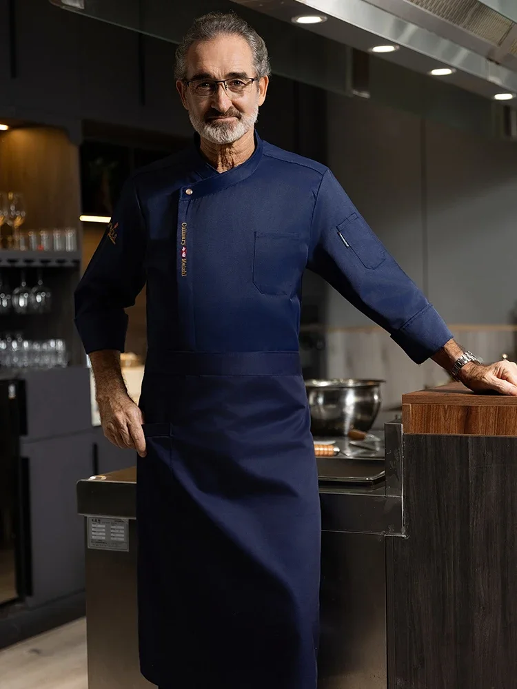 レストランの料理ユニフォーム、ホテルのキッチンシェフのジャケット、フードサービスの料理服、ベーカリーシャツ、通気性のあるウェイターの作業服