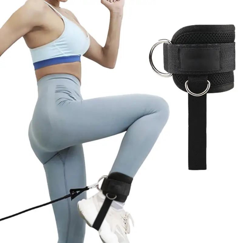 1pc Double D-Ring Fitness Ankle Strap Cable Machine Kick Back Ankle Strap Gym Leg Glute Trainer Hip Muscle Training Straps