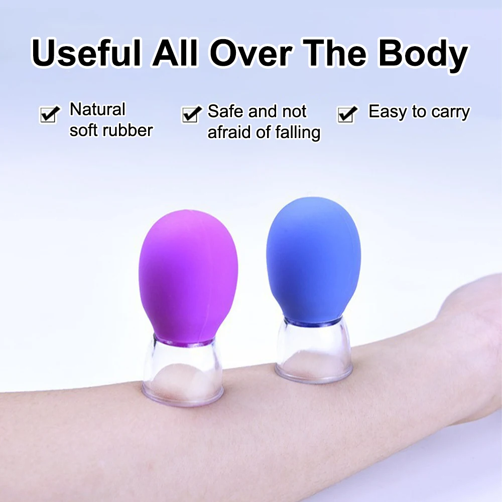 1/2Pc Silicone Vacuum Cupping Massage Facial Cans Suction Cups Anti Cellulite Cans Facial Lifting Face Beauty Therapy Cupping