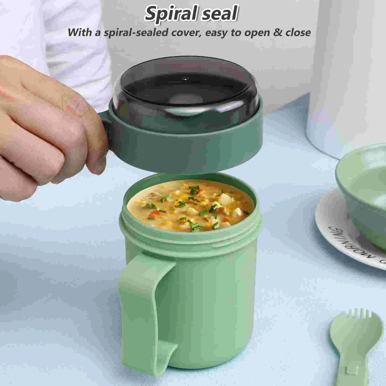 Oatmeal Cereal Cup Breakfast Child Food Containers Jars for Overnight Oats Pp Soup Mugs with Handles Microwave Bowl Lid