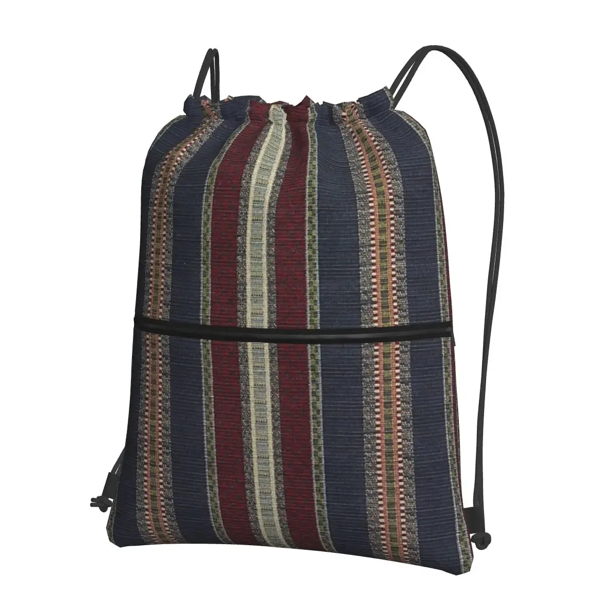 Navy Stripe Burgundy And Dark Blue Portable Backpacks Drawstring Bag Drawstring Bundle Pocket Sundries Bags For School Students