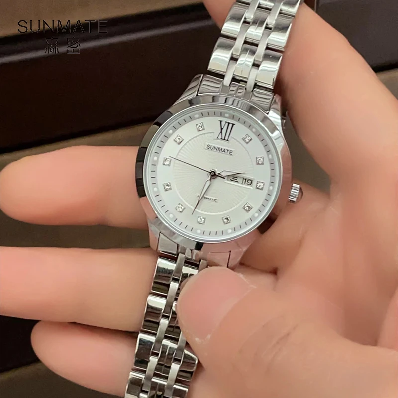 ⚡50% OFF⚡SUNMATE Hot Sale Women's Mechanical Watch Fashion White Diamond Dial Waterproof Women's Gift High-end Luxury Watch