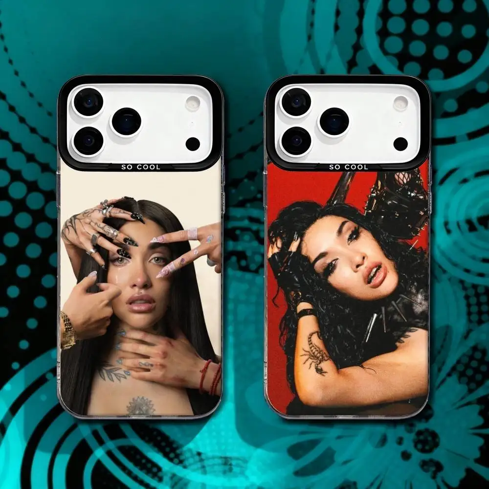 M-Maria Becerra QUIMERA para iPhone 17,16,15,14,13,12,X,8,Pro,Max,Plus,SE4,Air,Mini Funda mate IMD negra antideslizante