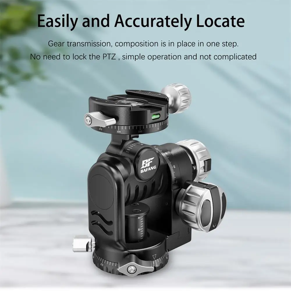 BAFANG Versatile Geared Head Standard QR Clamp Tripod Head SLR Camera Precise Adjustment Photography Accessories