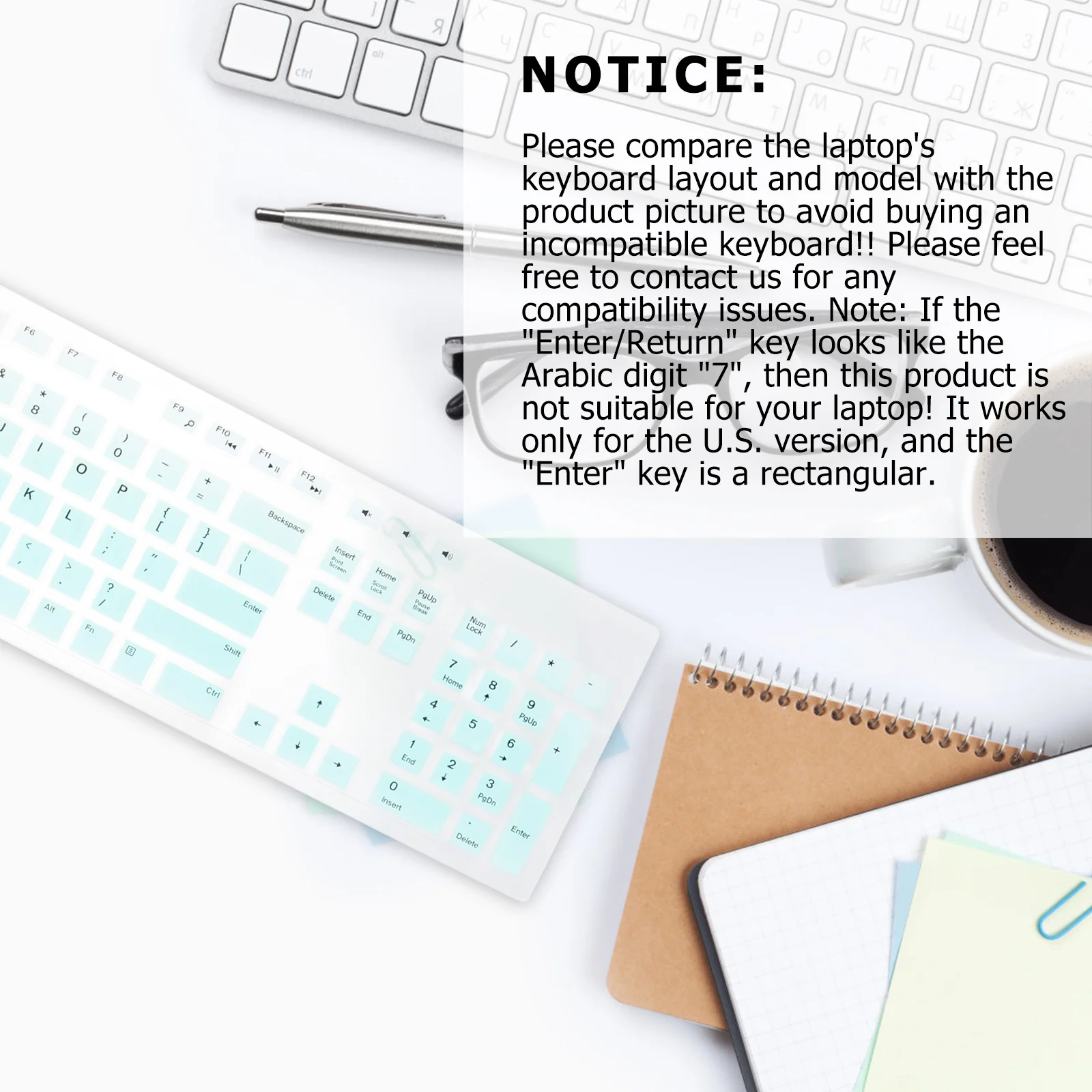 

1Pcs Keyboard Protective Cover Silicone Film Compatible Kb216 Km636 Wired Wireless Keyboard Spillproof Dustproof Skin