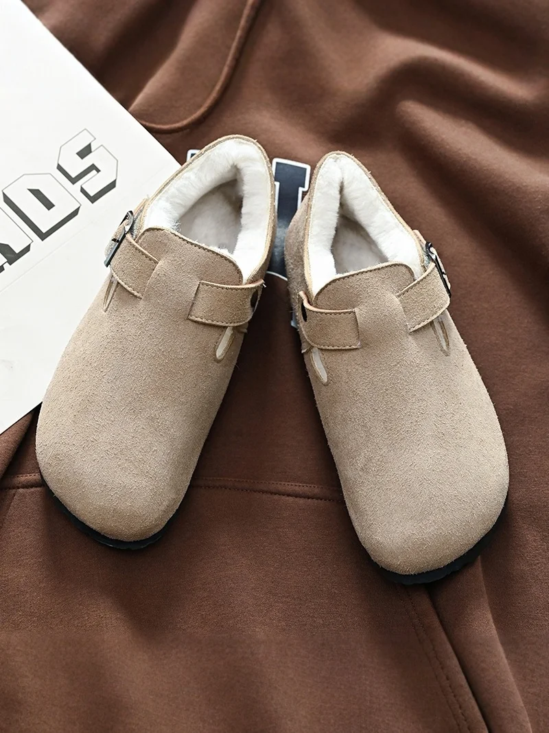 Men's Winter Boot Korka 2026 New Style Thickened Fleece Lined Warm Cotton Flip Leather Soft Bottom Anti-Cold Casual Bean Shoes