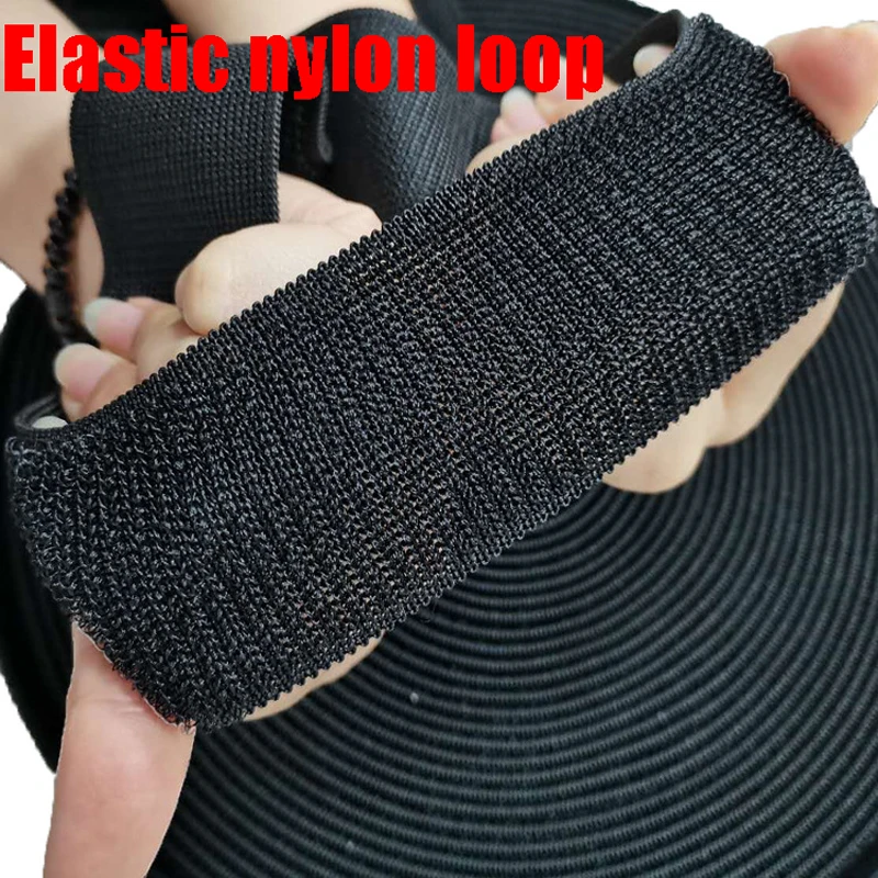 1 Meter elastisches Klettverschlussband, elastisches Band, keine selbstklebende Schlaufenstreifen, Nylongewebe, zum Aufnähen von DIY-Stoffschuhzubehör