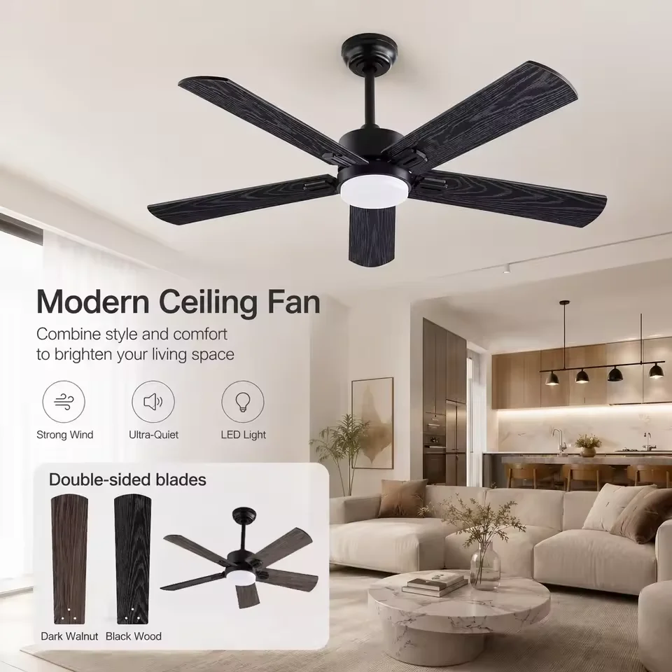 Retro LED Inverter Ceiling Fan Light Modern Design of New Bedroom Dining Room Home Suitable for Study Bedroom LED Night Light