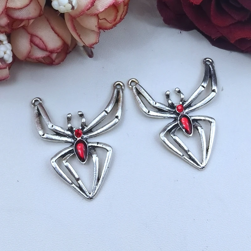 5pcs 30*33mm Antique Silver Color Insect Spider Charms Fit Necklaces Pendants Earrings Making DIY Handmade Jewelry Accessories