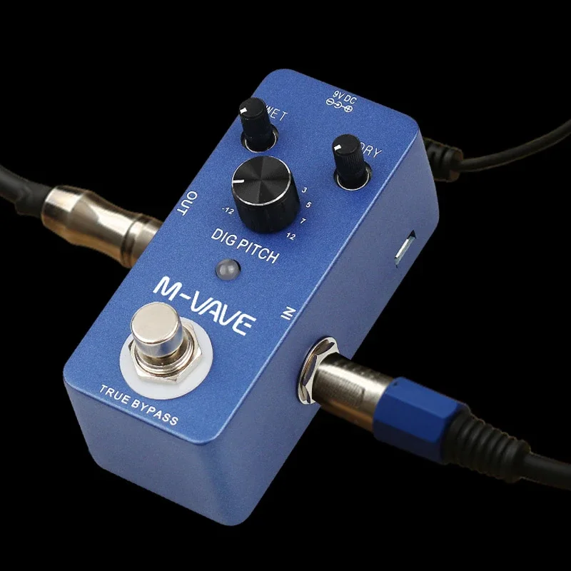 M-VAVE Electric Guitar Effect Pedal DIG PITCH Pedal 9 Pitch Shift Effect True Bypass Zinc Alloy Shell Guitar Portable Parts