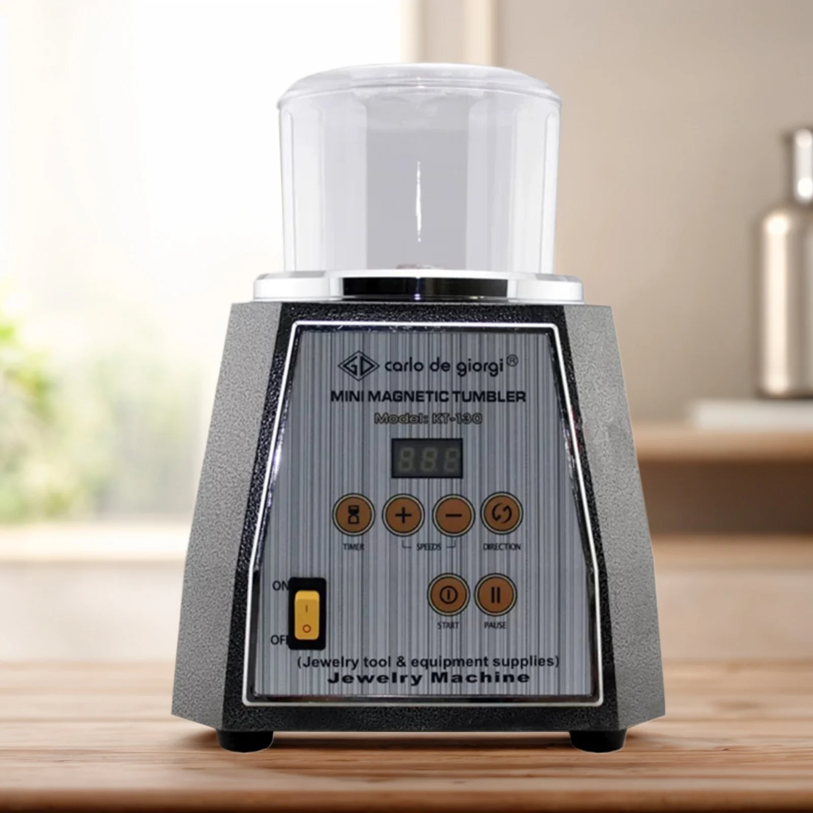 Kinway KT130 Polishing Machine Metal Grinding Jewelry Digital Display Magnetic Tumbler Tools Equipment for DIY Lightweight