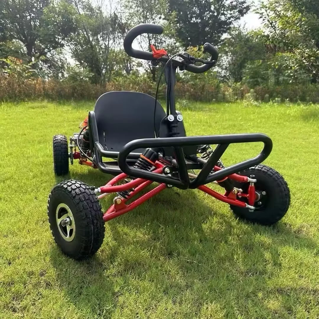 Pull Start Outdoor Drift Kart, 90cc Power Component 4/6 Inch Tires High Stability Structure for Adults Kids Outdoor Racing Sport