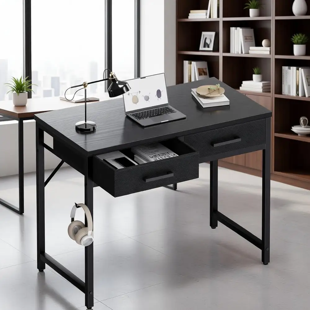 

Компактный компьютерный стол 32 дюйма для домашнего офиса, кабинета или спальни, черный, для небольших помещений