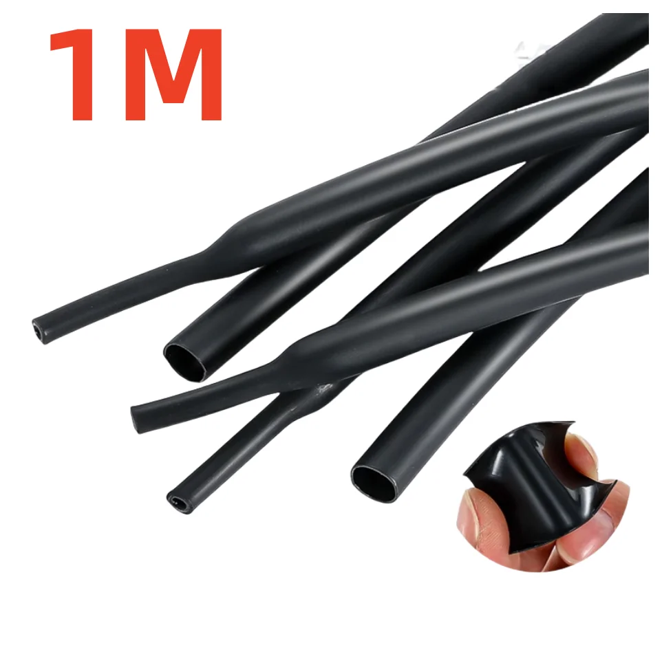 1 Meter/lot 2:1 Black 1 2 3 5 6 8 10mm Diameter Heat Shrink Heatshrink Tubing Tube Sleeving Wrap Wire Sell DIY Connector Repair