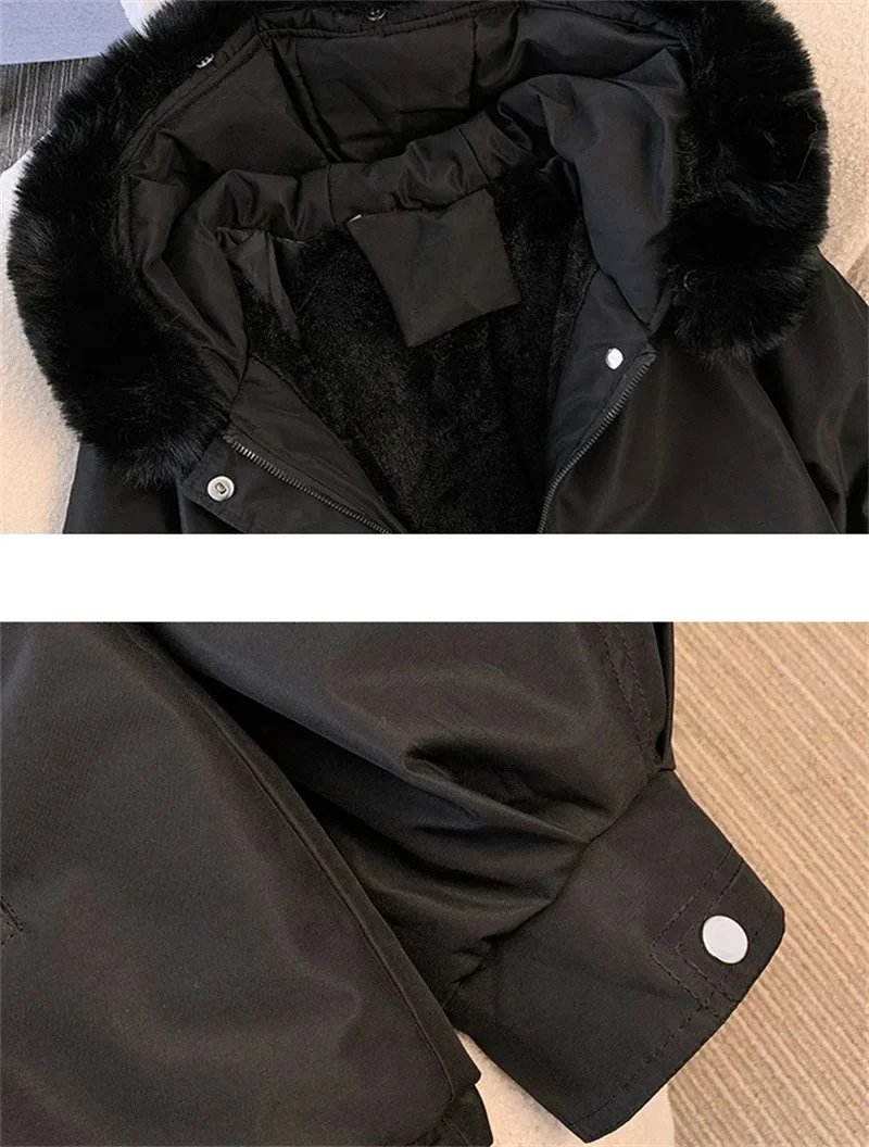 Winter 2025 New Foreign Trade Down and Cotton Jacket with Velvet Integrated Winter Clothing