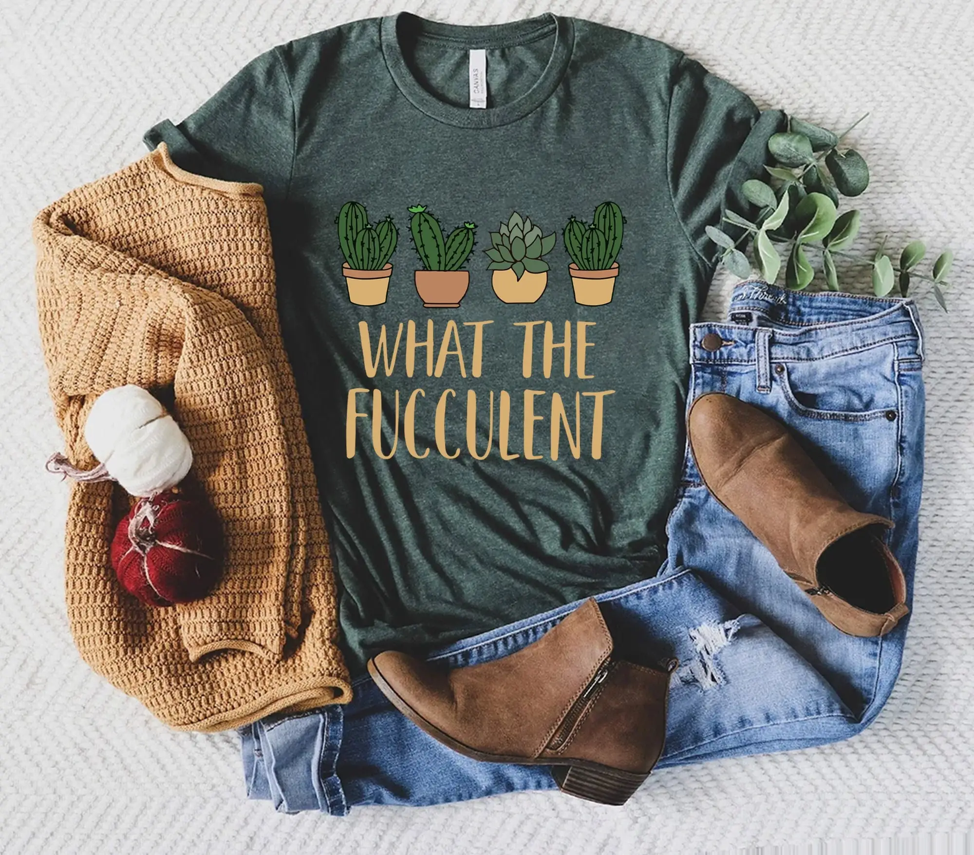 What The FucculenT T Shirt Succulent Plant Lover Funny