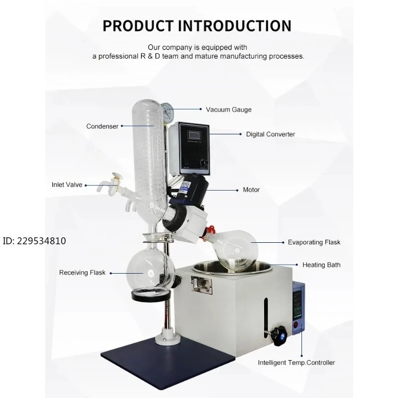 Lab Supplies 2L Laboratory Vacuum Distiller Rotary Evaporator Used