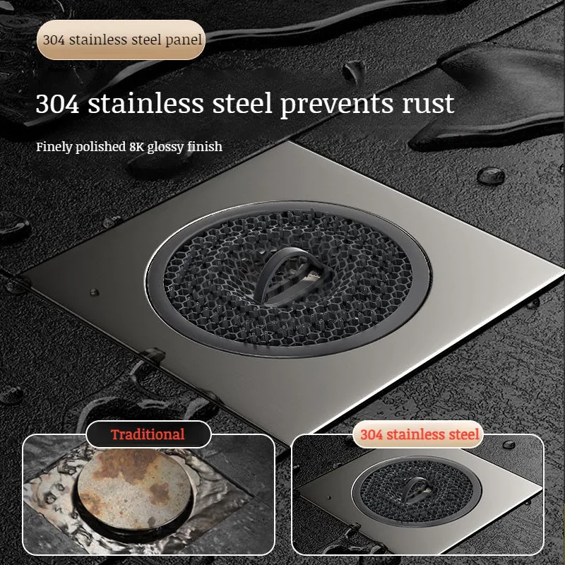 Universal Floor Drain Panel With Lid Stainless Steel Anti Odor Sewer Stopper Bathroom Drain Cover For Preventing Backflow
