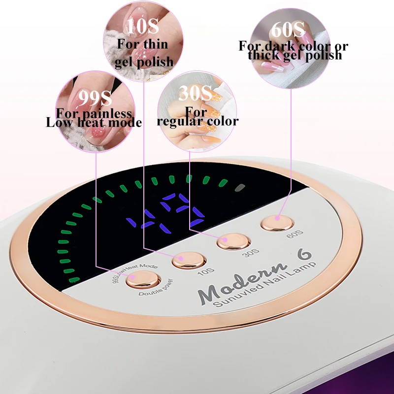 مساحة كبيرة جديدة 69 المصابيح المهنية الأشعة فوق البنفسجية LED مجفف الأظافر مصباح لتجفيف جميع جيل للأظافر مصباح طلاء الأظافر للتقليم مع مستشعر الأشعة تحت الحمراء #4