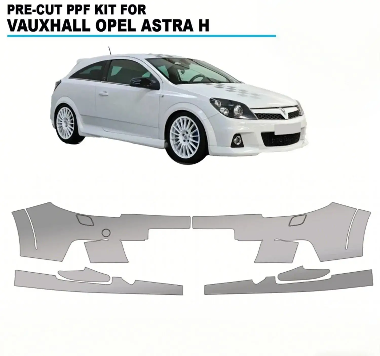 For Vauxhall Opel Astra H VXR 2005-2011 TPU Bumper Scratch-Resistant Self-Healing Paint Protection Film Invisible Pre-cut PPF