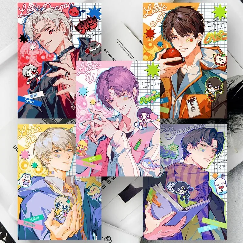 5 Stück/Packung Dopamin-Stil Love and Deepspace Merch Fans Collection Charakter Laserkarte Xavier Zayne Rafayel Ralayo Sylus Caleb