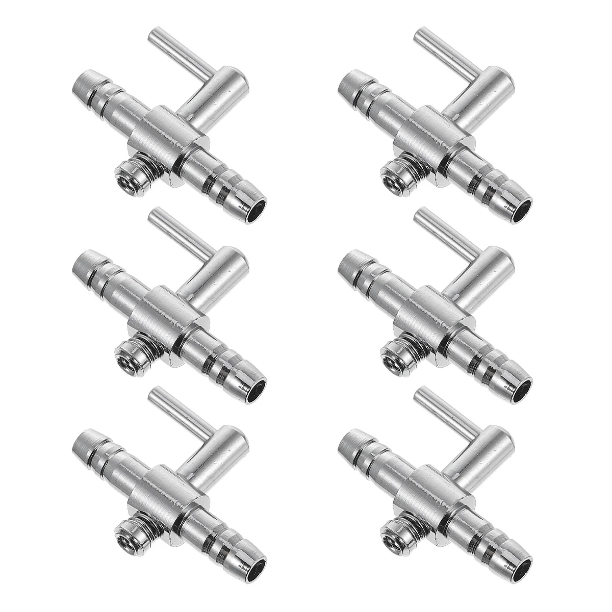 8 Pieces for Fish Tank Trachea Stainless Steel Distributor Regulating Valve Hose Connector Air Flow Control Lever