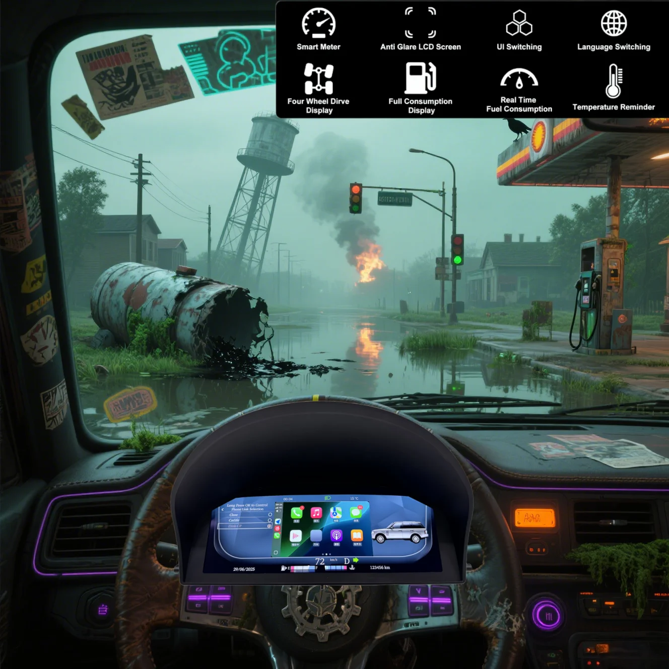 

New 12.3inch Ditigal Cluster Instrument For Land Rover Range Rover Vogue V8 L322 2006-2009 LCD Car Dashboard CarPlay Speedometer